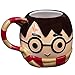 Harry Potter Figurale Kaffeetasse, 680 ml, niedliches Chibi-Design mit Gryffindor-Schal-Griff – Keramik