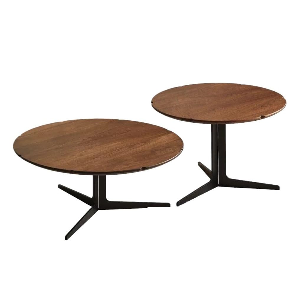 ZTHYSHOZ Side Table Wood Nesting Coffee Table Set – Modern Round Tables with Tripod Metal Legs ﻿