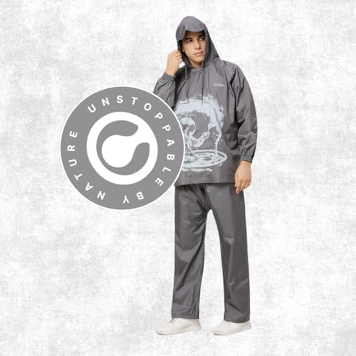 Image of Citizen Explorer Raincoat for Men with Waterproof Pant, Adjustable Inbuilt Hood & Carry Bag | Poly Rubberized PVC Coated Fabric | Durable & Lightweight Rainsuit