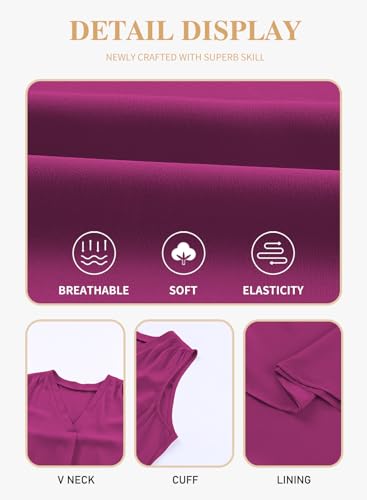 Image of Eytino Womens Plus Size Tank Tops Summer Sleeveless V Neck Casual Loose Chiffon Blouse Office Work Shirts(1X-5X)