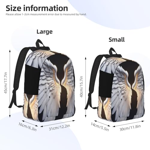 Angel Wing Print Canvas Backpack Laptop Backpack Everyday Use â€“ Trendy Vintage For Men And Women4