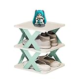 Povanjer Organizador de zapatero – Zapatero delgado multicapa simple – Zapatero vertical grueso para botas, tacones altos, zapatillas de deporte, torre de zapatos apilable que ahorra espacio