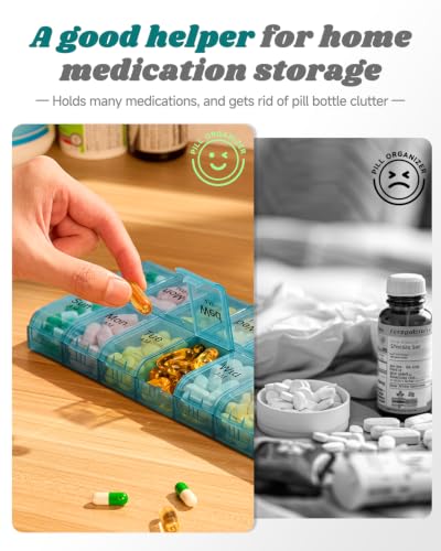 Image of Extra Large Weekly Pill Organizers pillcase pilboxes (Dusty Blue)