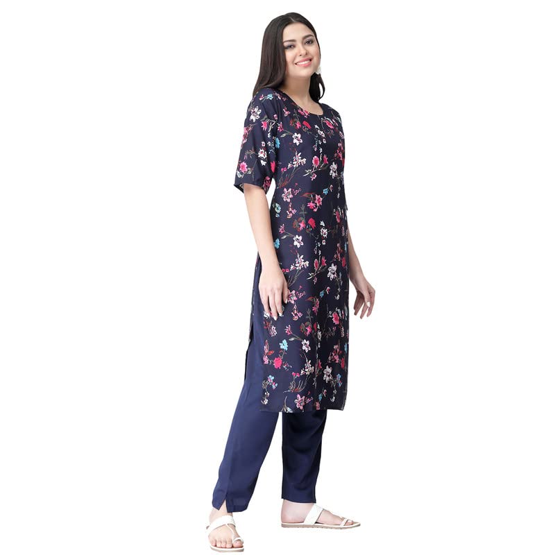 Image of Pinkmint Kurta for Women Different Digital Printed Crape Kurti Casual Wear Regular Fit Kurta