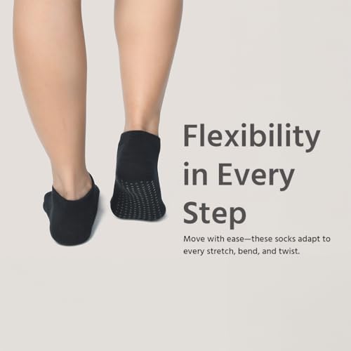 Image of BALENZIA Grip Pilates Socks for Women | Non Slip Yoga Socks | Pack of 6 | Anti-Skid for Dance, Ballet, Hospital Use