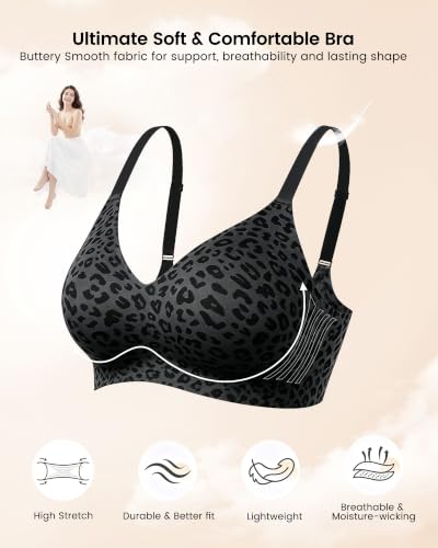 Image of As Fairy Wireless Bras for Women Full Coverage Seamless Comfort T-Shirt Bra