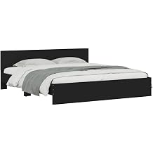 vidaXL Bed Frame without Mattress Black 180x200 cm Super King