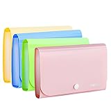 Expanding File Folder,izBuy Subdivision Accordion File Folder Mini Organizer PP Wallet for Cards,Coupons,Receipt,Tax Item or Changes,7x4.5 Inches,12 Pockets with Tabs and Snapper,Color Random (5561)