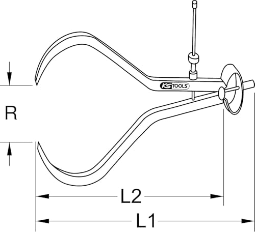 KS Tools 300.0428 Präzisions-Feder-Greifzirkel-Außentaster, 280mm
