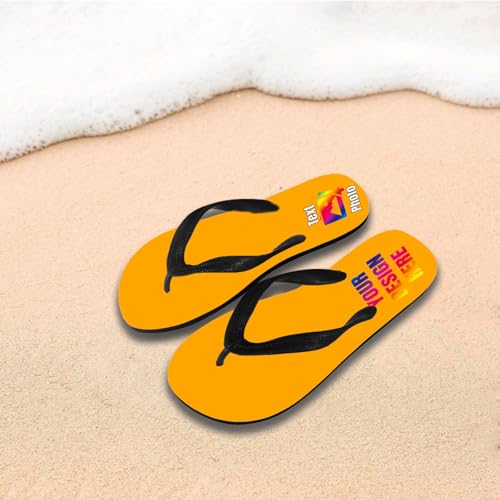 Bulk Custom Flip Flops For Men Women Add Your Text Logo Photo, Personalized Sandal Slippers for Beach Bathroom Indoor Outdoor3