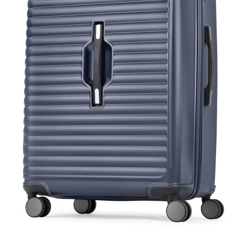 Image of Skybags Plastic Spinner Trunk Check-in Trolley Bag, 78cm | Large Hardsided Luggage with Smooth 8-Wheel & TSA Lock | Suitcase for Travel | 5-Year International Warranty (Navy)