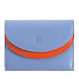 Portafoglio colorato da donna Colorful Galapagos di DUDU con schermature RFID, realizzato in vera pelle nappa con doppia patta e portamonete.