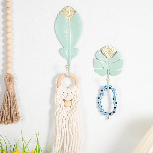 Crochets muraux décoratifs feuille : la solution de rangement sans trou - 8