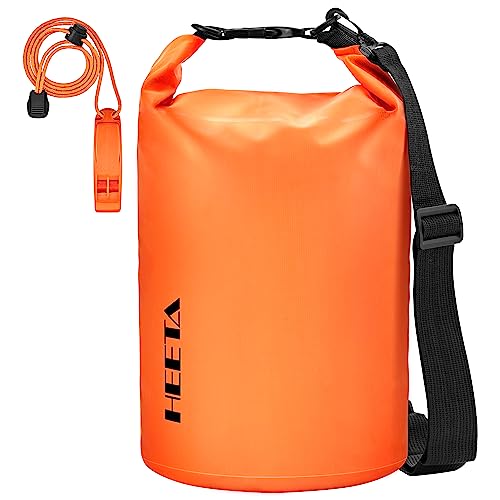 HEETA Waterproof Dry Bag Backpack with Emergency Whistle (Orange, 40L)