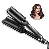 ✔ [Salon Curler Iron para Deep Waver]: diseño excelente para hacer olas esculpidas en la playa profunda y cabello rizado estilo sirena. Una realidad con esta primera vacilante y rizador en uno.