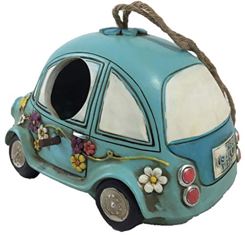 Gerson Hippie Flower Car Hanging Birdhouse (Blue) - Thumbnail 2