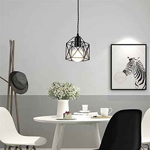 Lampe suspendue LED moderne en fer noir et or pour salon et bar