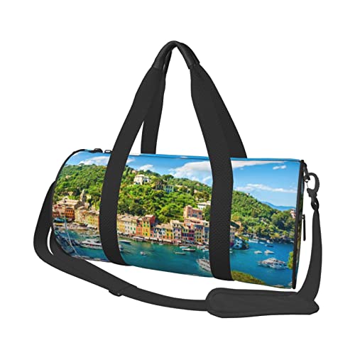 Sac de sport étanche Mediterranean View noir grand compartiment chaussures fitness