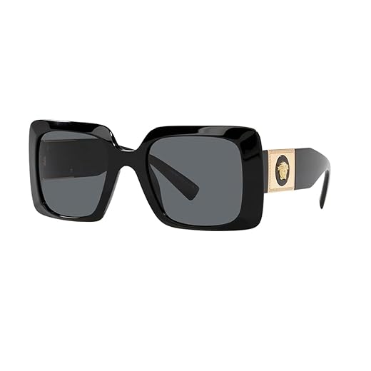 Versace VE 4405 GB1/87 Óculos de sol retangulares de plástico preto com lente cinza