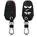 kwmobile Cover in similpelle compatibile con Peugeot Citroen con 3 tasti Smartkey (Keyless Go) - Guscio coprichiave protettivo per chiavi macchina - Don't touch my Key bianco/nero