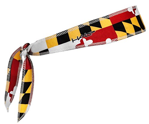 Halo Headband Halo I Tie Sweatband for Both Men and Women No Slip with a Custom Fit, Maryland Flag