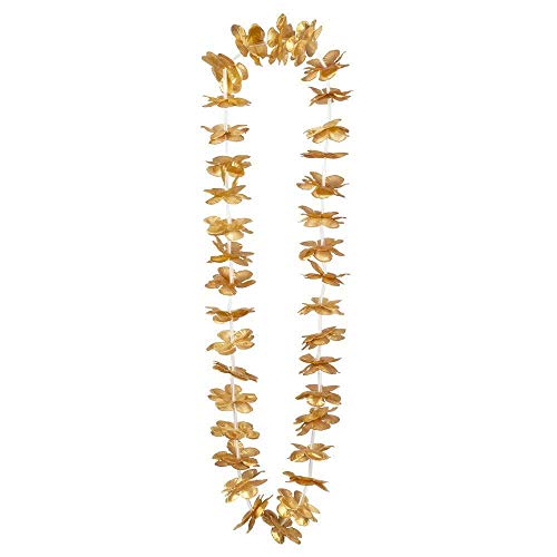 Collier de fleurs hawaïen doré Boland 52208 pour accessoire de déguisement de fête