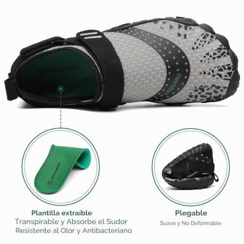 Miniatura 4 de Saguaro Hombre Barefoot Zapatillas Minimalistas Mujer Antideslizante Zapatos Barefoot Para Zero Drop Soles Chorro Gris, Gr.42 Eu
