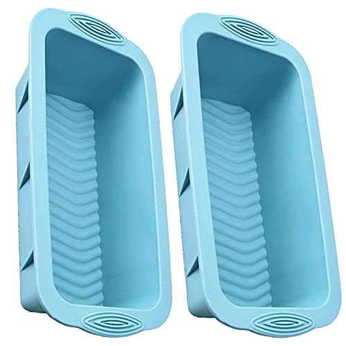 Loaf Pans For Baking Bread 8.5 X 4.5 Value 2 Pack Toast Oven Mold Silicone Food Grade Reusable Bakeware Pan Dishwasher For Kitchen Homemade Breads Cakes Meatloaf (Blue-2 Pack) #TOP2