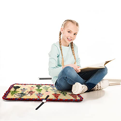 Image of clubevy DIY Handmade Shaggy Latch Hook Kit Rug for Adult Beginner Home Decoration Gift 20x15 inch (Tree)