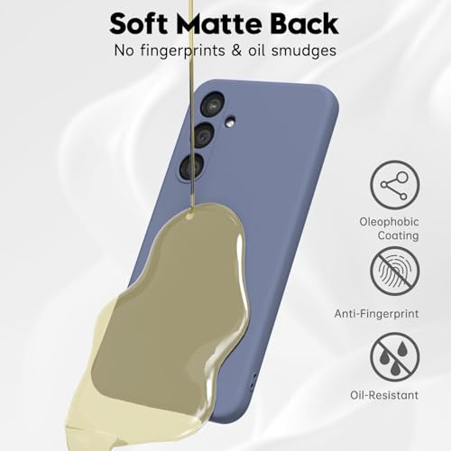 Image of DIZORO Microfiber Candy Case for Samsung A35 5G Smooth Touch Cushion Liquid Soft Silicone Gel Rubber Phone Cases Non-Slip Full Body Protective Shockproof Back Cover -Lavender Grey