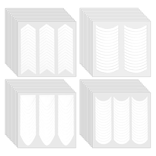 40 Sheets French Tip Nail Stickers Self-Adhesive French Manicure Strips White Nail Guides Strips Decals for DIY Manicure Art Professional and Home Use(1620pcs)