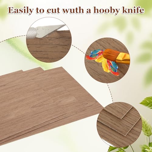 Acxfond AFUS-WALNUTSHEETS --6P-240304FA 6Pcs 16 X 12 X 1/16 Inch Walnut Plywood Sheets Unfinished Plywood Sheet thumb #3