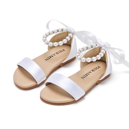 Image of PHIRAMIN Toddler Girl Sandals - Flower Girl Dress Shoes Open Toe Little Kid Wedding Party