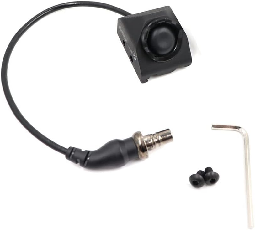 HATSEN Tactical Flashlight Hot Mod Button Wire Control Switch 2 Modes for 20mm Rail Installation (Black, Touch +Constant Bright)