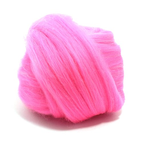Cyberloxshop Pink 100G Dyed Merino Wool Top Roving Electric Dreads 64'S For Felting Spinning