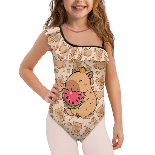 Girls Swimsuits Size 3-14 One Piece Cute Summer Bathing Suit with Strap Casual Ruffle Swimwear for Beach Vacation2