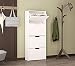 Produktbild Happy Home Schuhschrank Schuhablage Schuhregal Schuhkommode Schuhbank in Weiß / B60 x T23.5 x H145,5 cm
