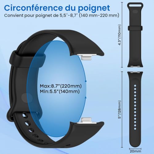 Xisair 3 Bracelets en Silicone Compatibles avec le Xiaomi Smart Band 10 Pro / 9 Pro / 8 Pro Bracelet de Sport, Respirant, Doux et Confortable pour Miband 10Pro/9Pro/8Pro – vue 6