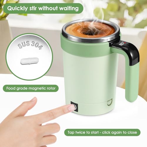 Bryzal Self Stirring Mug with Lid, 380Ml Self-Stirring Magnetic Coffee Cup with LCD Temperature Display, Rechargeable Automatic Mixing Cup for Coffee Protein Shakes Matcha - Image 2