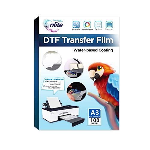 Enlite Dtf Transfer Film A3 Size 11.7" X 16.5" 100 Sheet, Dtf Paper With Single-Side Water-Based Coating For Direct To Film Printers, High Ink Absorption And Stability Dtf Pet Film, 11.7X16.5 #TOP6