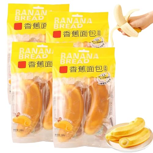Pan Asiático Exótico, Pan De Plátano, Pa De Plátano Pelable, Pastel De Frutas Esponjoso Con Forma De Plátno, Relleno - Tostada Central - Refrigerio Para El Tiempo Libre (16 piezas)