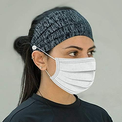 Holshop Button Headband Medical Facemask Holder for Nurses, Doctors, and Everyone Wearing a Mask - Protect Your Ears with this Headband (A)