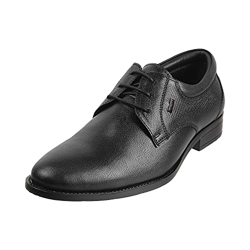 Image of Metro Men's Faux Leather Texture Panel Stylish Lace-up Formal Shoes