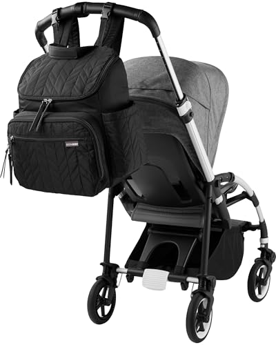 Skip Hop Diaper Bag Backpack: Forma, Multi-Function Baby Travel Bag with Changing Pad & Stroller Attachment, Jet Black