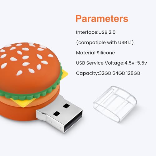 32 GB pamięć USB w kształcie hamburgera, BorlterClamp nowość pamięć USB dysk kciuka do zewnętrznej pamięci