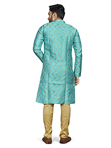 Image of Mens Indo Western Set (Small, T.Blue)