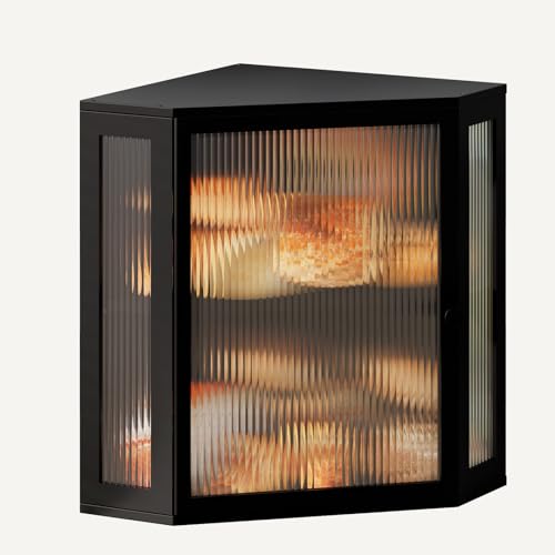 Corner Bread Box for Kitchen Countertop,Bread Storage (Black, Extra Large)