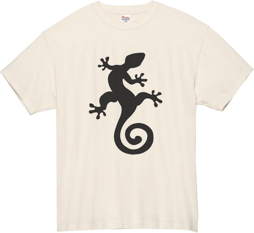 とかげのこ Amazon | トカゲ とかげ おもしろ Tシャツ 半袖 ライトベージュ v