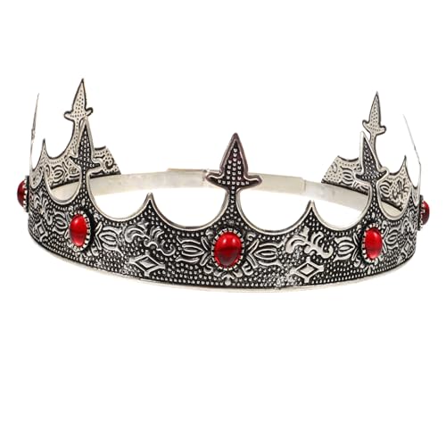 HONMEET Corona Príncipe Vintage para Hombre Corona Cosplay con Estructura Metálica Resistente Accesorio para Fiestas y Actuaciones Regalo para Eventos y Disfraces