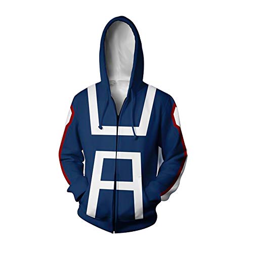 Synona My Hero Academia Sudaderas con Capucha Unisex Boku no Hero Academia Hoodie Izuku Todoroki Cosplay Uniforme Disfraz Casual Tops de Manga Larga Pullover Sweatshirt Chaqueta Hombre Mujer